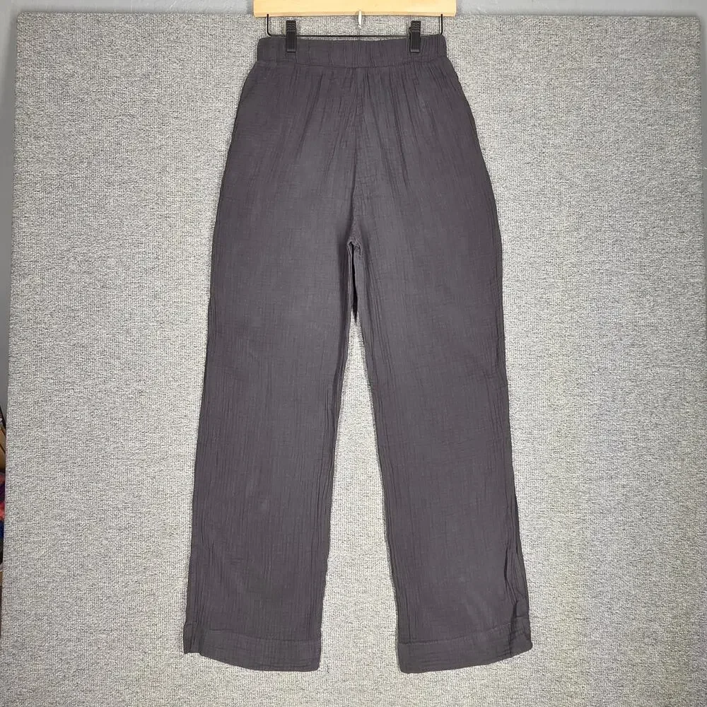 FAHERTY ORGANIC COTTON PANTS – MEN’S S – DARK GRAY – ELASTIC WAIST – RELAXED FIT